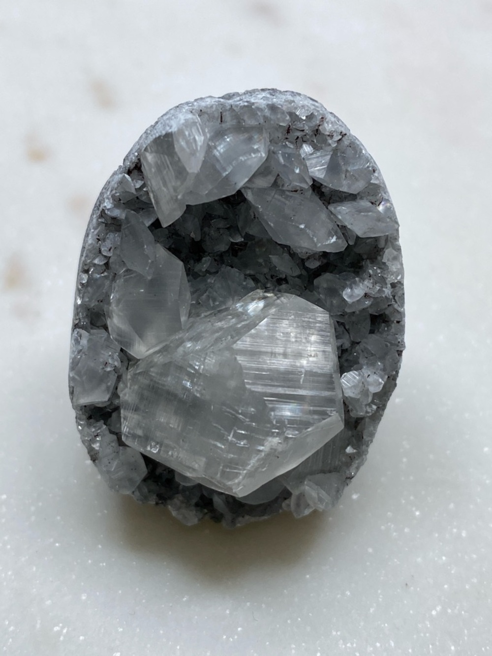 Raw Apophyllite Ring • Natural Sparkling Crystalline Gemstone • Silver Statement - Picture 14 of 16